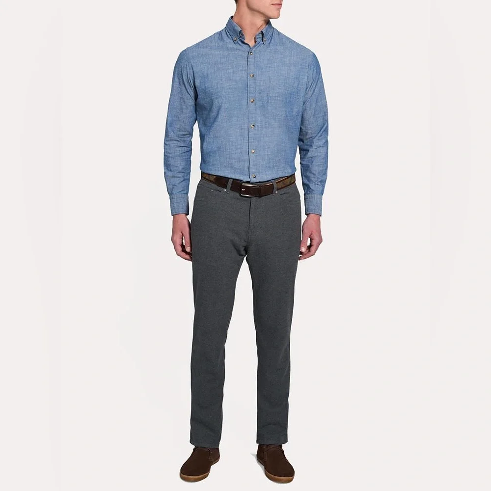 Peter Millar Mens Mountainside Flannel Five Pocket Pant Sz 32 Charcoal Grey